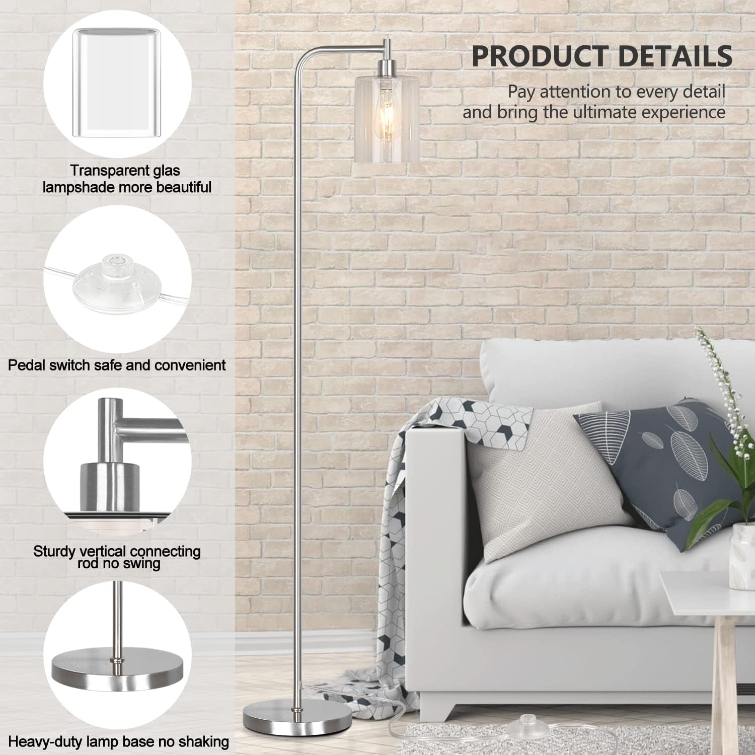 Modern Standing Qimh Industrial Floor Lamp for Living Room