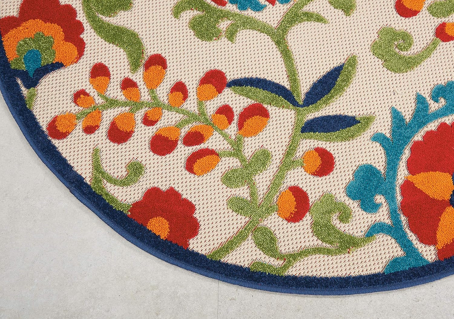 Vibrant Flower Nourison Home Aloha Multicolor 4' X round Area Rug