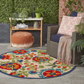 Vibrant Flower Nourison Home Aloha Multicolor 4' X round Area Rug